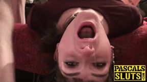 Tattooed brunette Adreena Winters deepthroats then gets fucked hard on big dick