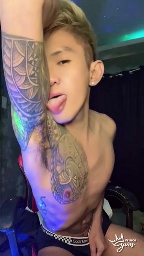 Inked Horny Twink Performed in a Live Webcam Show