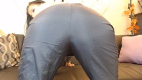 Wind pants nylon ass tease