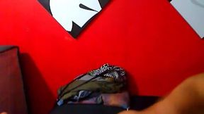 boy masturbating with her delicious cock and her sexy body
