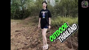Thai Teen Amateur Outdoor Fuck &ndash_ POV Creampie In Nature เสียงไทย