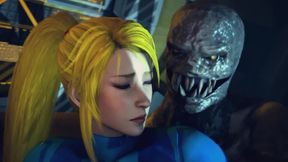 Training Day: Zero Suit - Samus Aran Gets Her Asshole Destroyed By A Huge Monster Dick