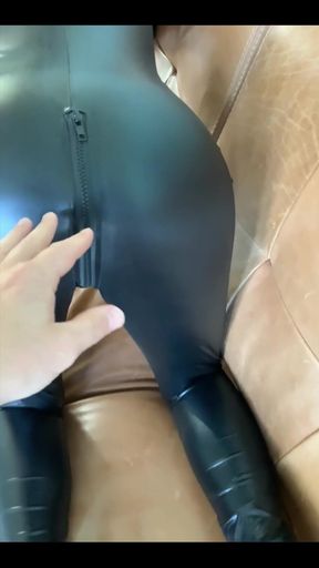 Wearing My Tight Catsuit and Doggytail