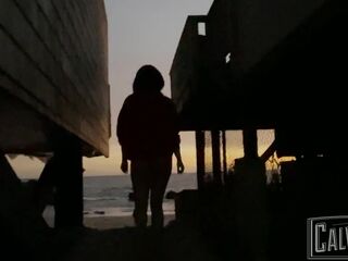 casey calvert real life sneaky public beach pov bj