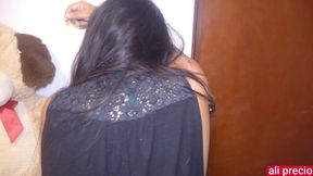 Husband fucks me in the ass in the lodging room and fills my ass with semen