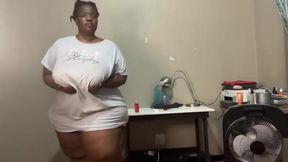 Black SSBBW Stripteasing and Vibrator Torment