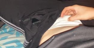 Boy Wanking In His Adidas Trackie