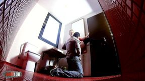 shagging a hairy naughty milf in a buddy s toilet