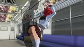 3D HENTAI Redhead college girl gets fucked in the ass in a train car