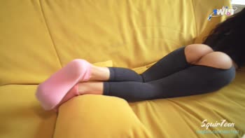Stepmom's Secret Lust: Curvy Squir7een Fucks Stepson Hard in Ripped Leggings