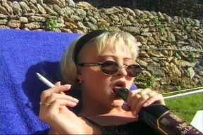 Sexy Blonde Babe From Germany Gets Her Holes Licked by an Old Dude