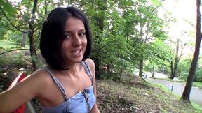 Hot Brunette Double Penetration Couch Ride