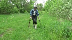 walking on crutches