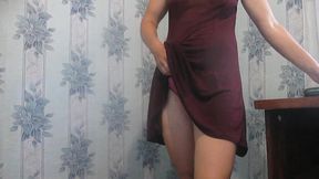 Fucking bitch squirts from zucchini and bottle fucking