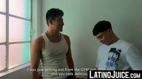 LatinoJuice.com - Muscular Cain Gomez bends on his knees to eat my delicious cock and