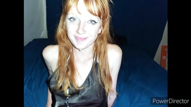 Redhead takes a deep throat cumshot to the back of her mouth