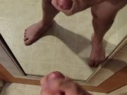 Blowing Load on Mirror - Double Vision Masturbation