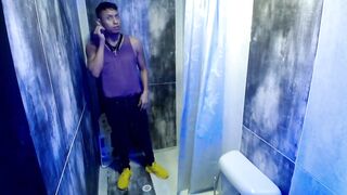 Watch VikingTor's steamy solo shower with a big black cock