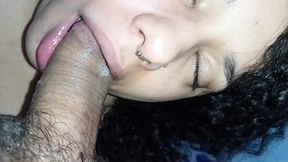 So greedy for a hard cock, damn, she swallows it all rattling her throat to the stalk