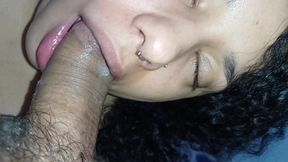 So greedy for a hard cock, damn, she swallows it all rattling her throat to the stalk
