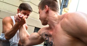 Twinks get challenged to arm wrestle