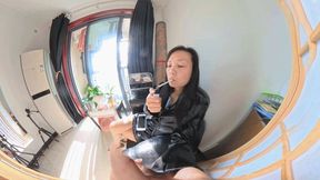 8K VR360 The smoking experience Asian models