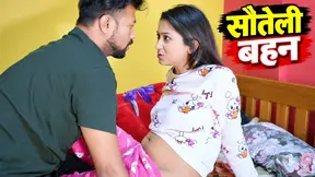 Hot Indian stepsister and stepbrother's steamy bedroom affair