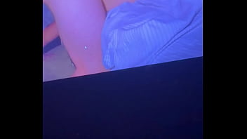 Amateur wife's pussy licked and fucked on big screen