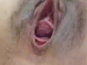 Pussy tunnel opening after 12 hours plug training