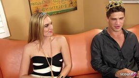 blonde beauty teen with pigtails and glasses pick up and talk to fuck her first whitezilla monster cock at casting