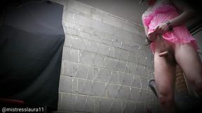 Ball busted, locked in a tiny cage, teased and gagging on my cock