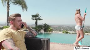 Steve Rickz cant resist the big ass TS pool cleaner