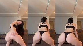 twerking with hands on my knees naked