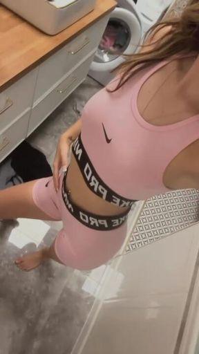 Alone Time Pleasure In Pink Nike Pros