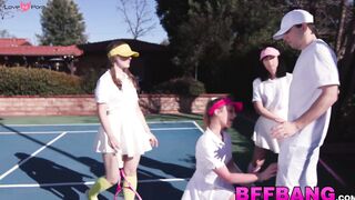 Teens turn a tennis match into reverse gangbang