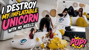 I Destroy My Giant Inflatable Unicorn with My High Heels!