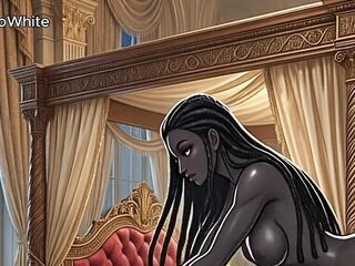 AI Generated - Manga toon animated hentai afro american ebony black european trans domme stripper bangs step sister raw