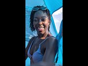 Ebony GiGi Sol Gives handjob at the beach