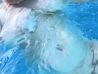 Luna Stone SLIM DIPS and MASTURBATES in Neighbor’s Pool - Exhibition Experiment