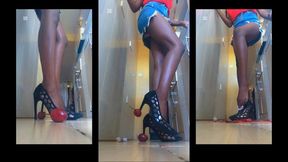 Crushed: upskirt giantess heel crush