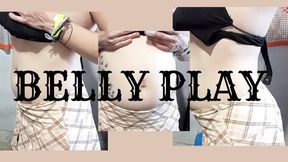 Belly Play button fetish