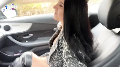 Hot stepmom sucks stepson's dick in his dad's car