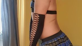 Little sissy outfitted and ready for school