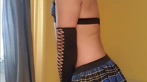 Little sissy outfitted and ready for school