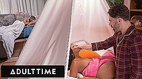 ADULT TIME - Lily Starfire Seduces Stepdaddy For Sneaky Fuck In Same Room As Oblivious Stepmom