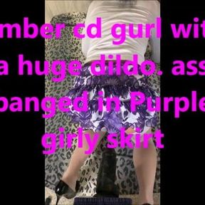 ambercdgurl purple skirt huge ass dildo sexy panties