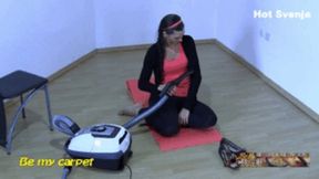 Hot Svenja self playing with vacuum cleaner