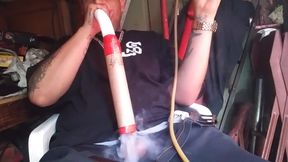 Spun blowing clouds on my own cock