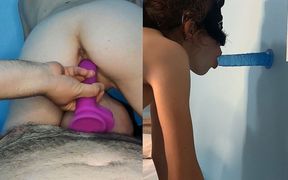 Facesitting and 2 Dildos One in The Mouth and One in The Pussy