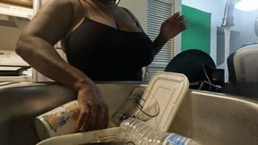 Tiny human watches giantess clean POV 4k